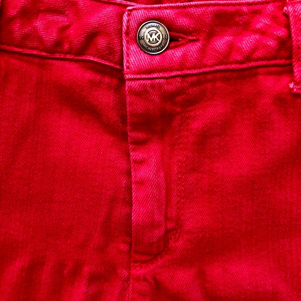 Michael Kors Ladies Red Denim Pants SZ 8 - Picture 1 of 13